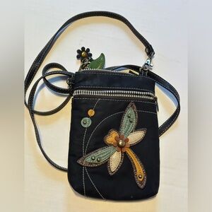 Chala Women’s, Cell Phone Embroidered Black Crossbody Bag